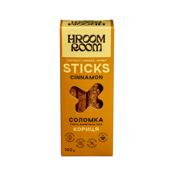 Straw Cinnamon HROOM ROOM Sweet straw - cinnamon from coconut and white flax seeds 100 g