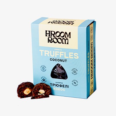Натуральні цукерки з горіхів HROOM ROOM Трюфель - кокос та курага 120 г HRCA001 фото