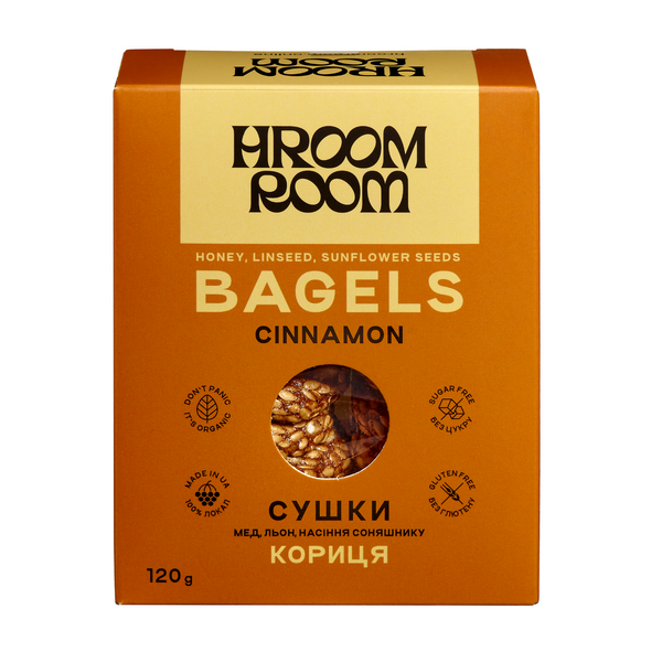 Bajgle Cynamon HROOM ROOM Miód bajgle - cynamon z nasion lnu i owoców 120 g